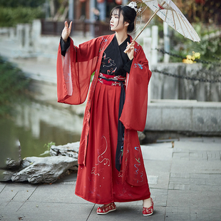昙花汉服冬款中国风交领古装学生魏晋风南北朝飘逸仙舞台服饰清仓