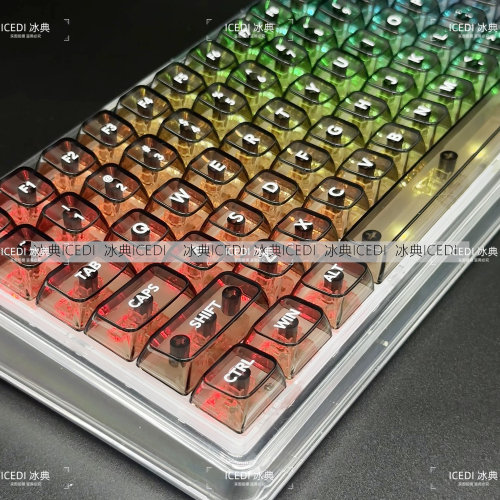透明冰晶冰块高透黑色透明键帽