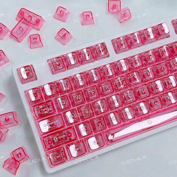 冰典玛瑙粉色透明粉色OEM键帽