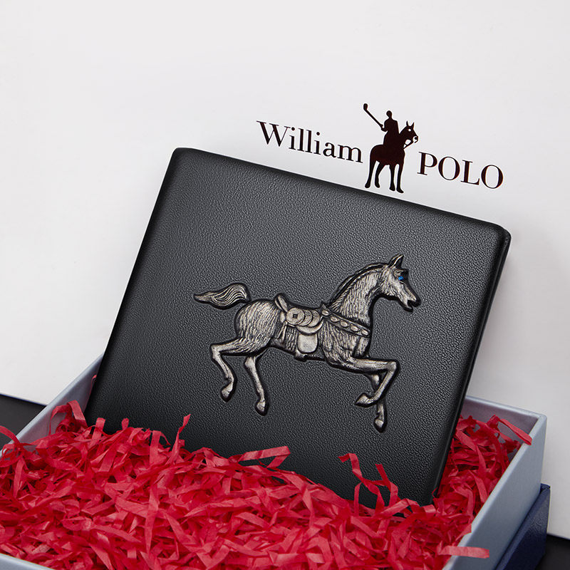 英皇保罗男士钱包高档2025新款头层牛皮短款真皮钱夹多卡位送礼物