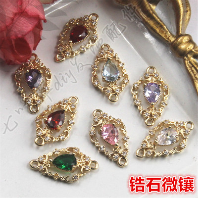 diy电镀锆石水滴复古图腾发饰