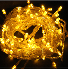 圣诞LED灯LED灯圣诞树节蓝色灯布置灯光10米66头黄色特价