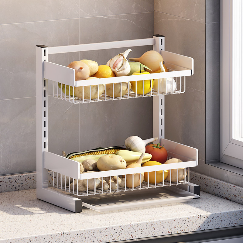 厨房果蔬置物架转角多层可调节台面蔬菜水果放菜架家用菜篮子收纳