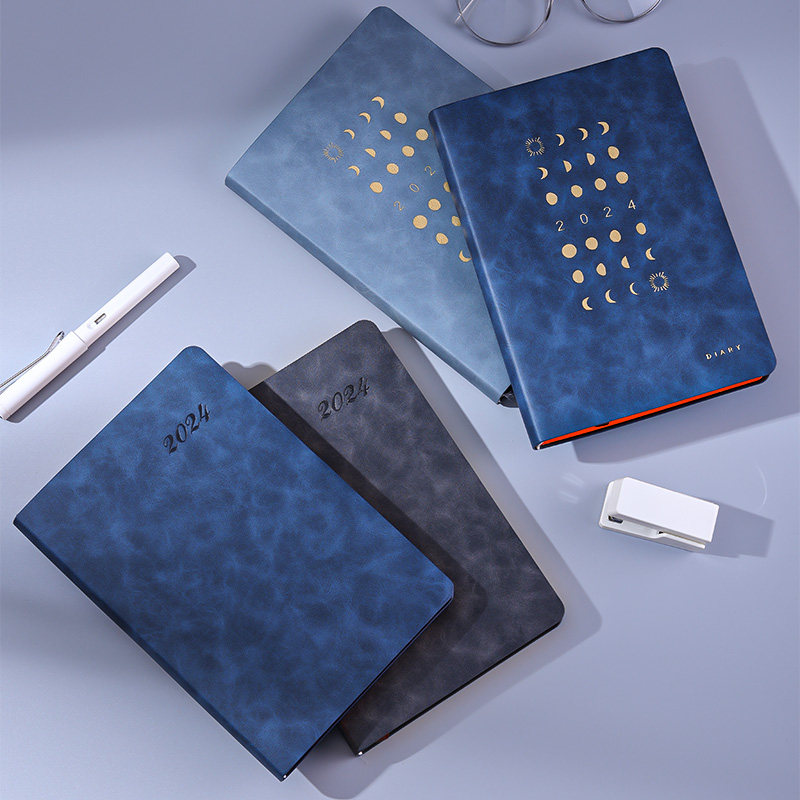 2024年日程本计划表新款笔记本子工作日志23年记事日记本日历每一日一页自律打卡365天效率手册时间管理手账