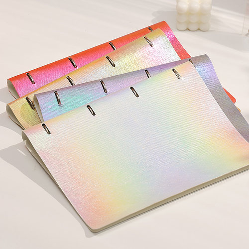 A4活页夹4孔软皮可替换内芯活页本可拆卸外壳高颜值不咯手考研线圈本学生加厚横线网格本记事本笔记本子