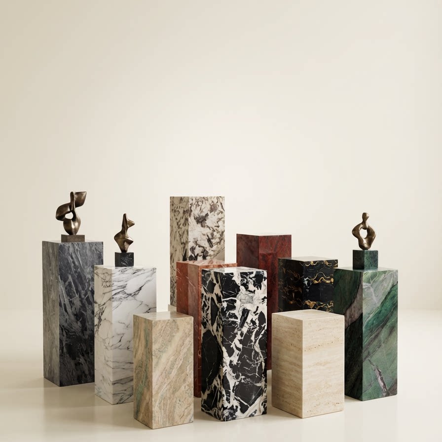 天然大理石展示台方形立柱石墩墩子客厅沙发边几意式设计师摆件,家居饰品,落地摆件,淘宝优惠券,粉丝福利购,淘宝优惠卷