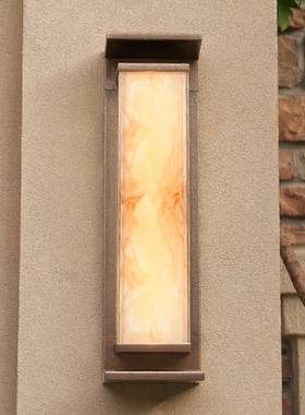 户外壁灯庭院灯防水别墅大门太阳能新中式仿云石接电入户灯壁挂灯