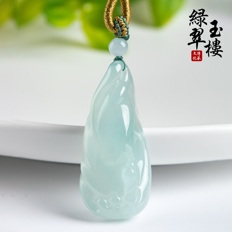 绿翠玉楼缅甸翡翠悟道佛吊坠男女款天然玉石玉佩挂件配挂绳A货345