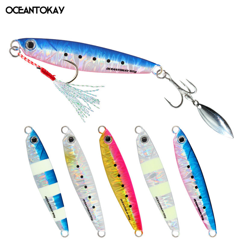 tokay近海远投岸抛船钓慢摇铁板饵20g30g40g50g夜光假饵鲅鱼鲈鱼