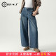 春季 九分裤 宽松裤 梨形报恩裤 阔腿裤 女2026新款 子女款 弯刀牛仔裤