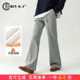 女显瘦2025冬季 新款 灰色卫裤 加绒休闲微喇运动裤 直筒喇叭拖地裤 子