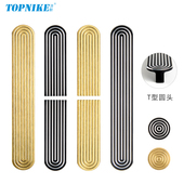 顶耐衣柜拉手厨房橱柜门抽屉把手T形古铜色圆形加宽五金手柄条纹