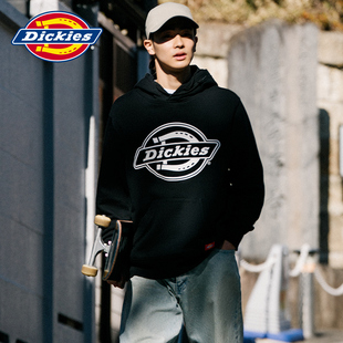 DickiesLOGO印花情侣款 2021全棉毛圈布休闲套头上衣潮 连帽卫衣男