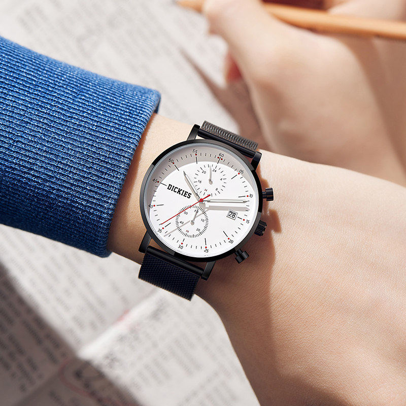 Dickies学生手表男款初高中考试专用男生简约休闲石英男表防水718