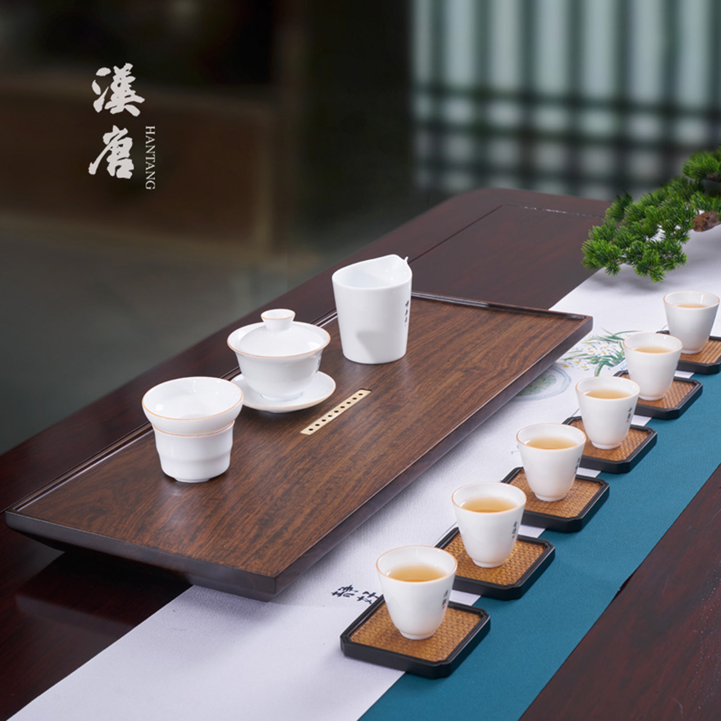 汉唐茶具实木整块大号茶桌茶盘