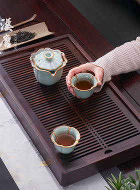 汉唐实木茶盘储排水两用茶托 托盘客厅家用大号茶台茶海功夫茶具