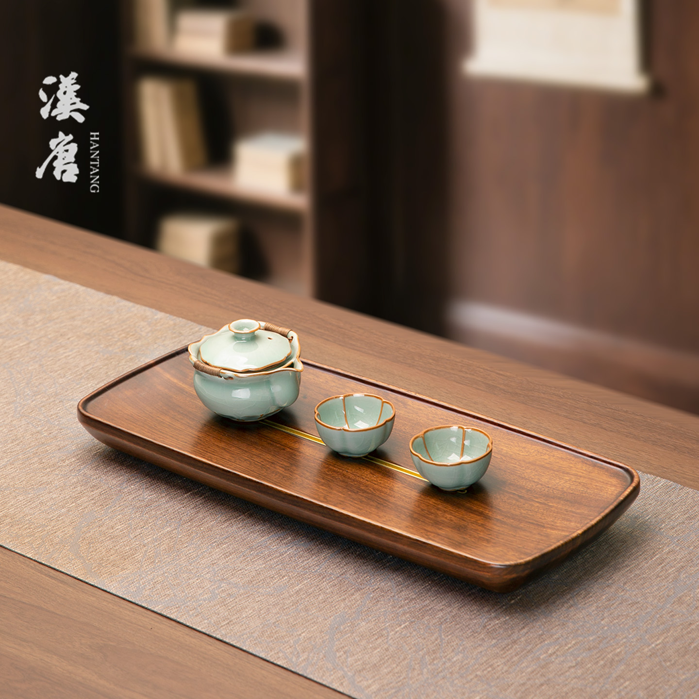 汉唐2025新款整木雕刻实木茶盘