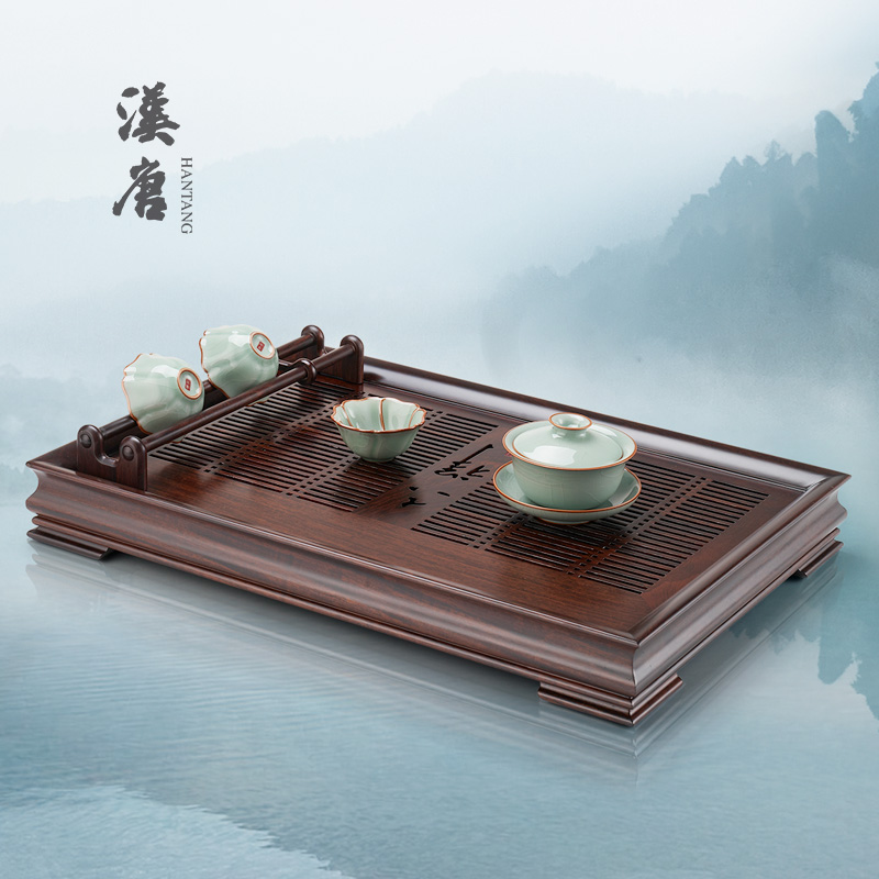 汉唐家用客厅实木茶盘托盘储水排水式茶台功夫茶具套装茶托茶海