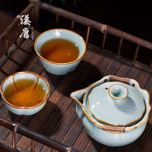 汉唐茶具盖碗茶杯高档茶碗手抓壶功夫茶具套装高档礼盒送礼送长辈
