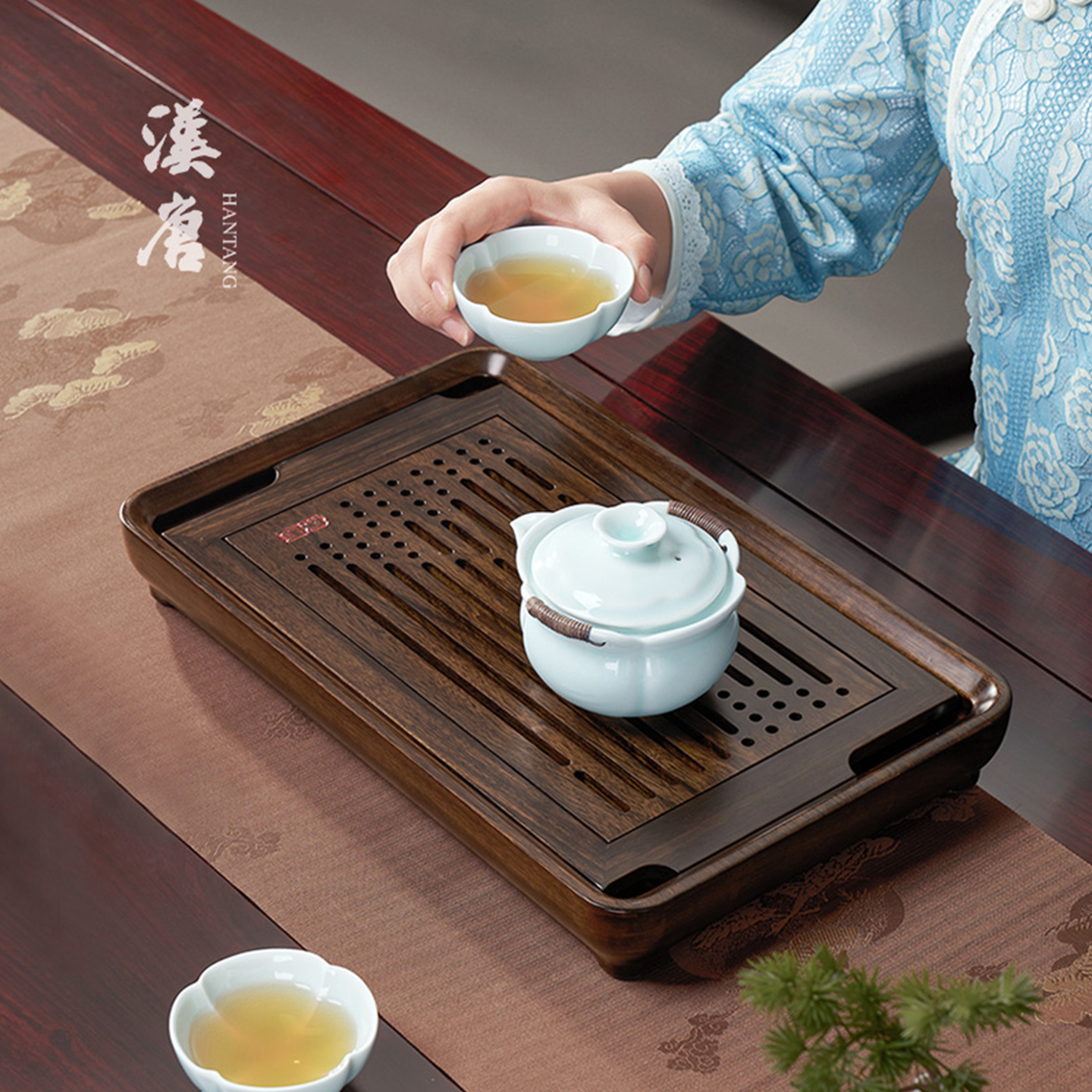 汉唐古夷苏木家用小型茶盘干泡台