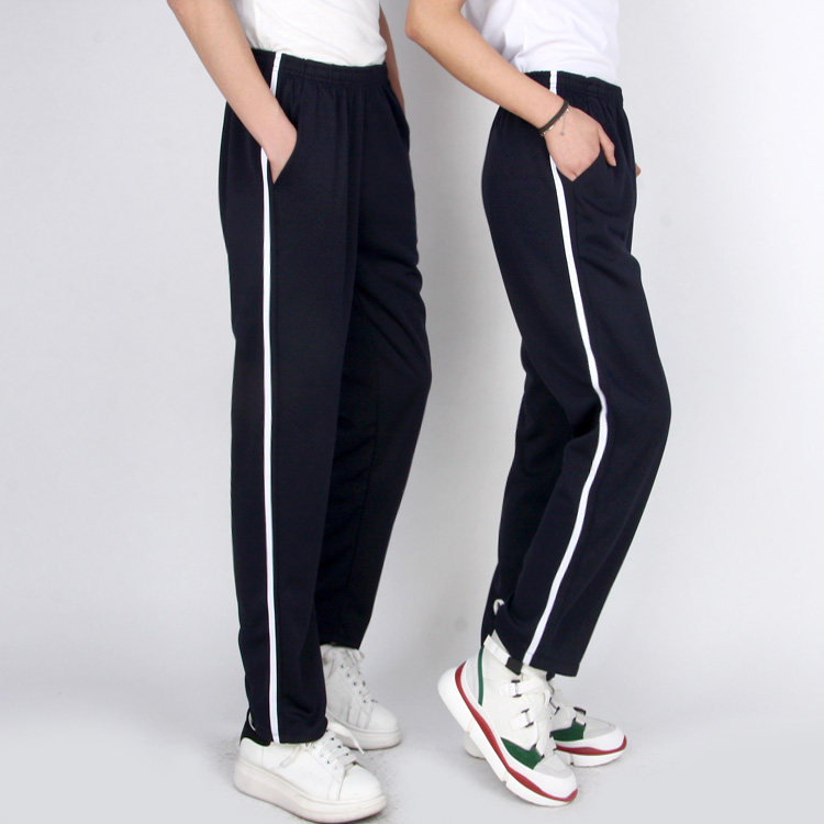 2019春男女校裤运动裤一道杠小学初中生夏季薄款休闲裤情侣休闲裤