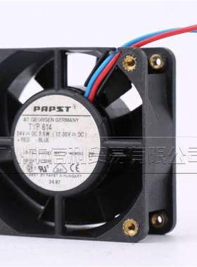 进口德国PAPST TYP614 6CM 6025 24V 2.5W双滚珠轴承散热风扇静音