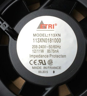 法国ETRI 113XN0181000 208-240V 12/11W 9cm金属交流散热风扇