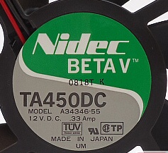 NIDEC TA450DC A34346-55 12CM 12025 12V 0.33A滚珠机箱电源风扇
