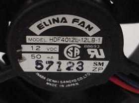 HDF4012L-12LB-1 DC12V 50MA 原装ELINA FAN 40*40*15 散热风扇