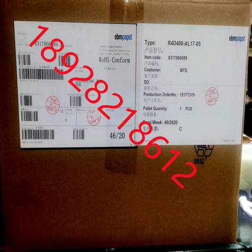 全新原装德国风机R4D400-AL17-05 380V 高压变频柜风机