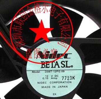 D08T-12PG 09 12V 0.15A  D90BH-12 12V 0.27A 原装日本Nidec风扇