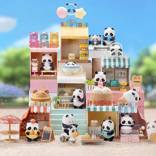 52toys PandaRoll胖哒幼商店街系列潮玩盲盒手办精致可爱生日摆件
