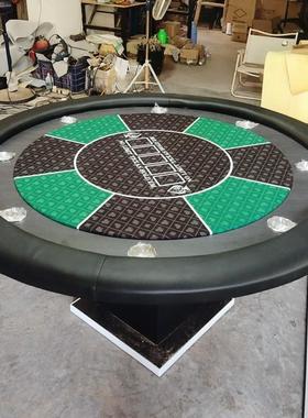 圆形筹码德州扑克桌配方柱木脚可定制尺寸