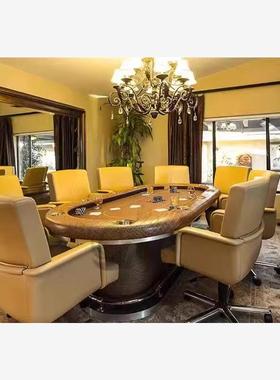 出口扑克牌桌新款椭圆德州扑克桌折叠专业俱乐部赛事桌现货可定制