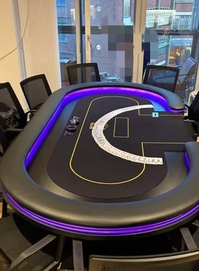 豪华德州扑克桌桌面布垫颜色尺寸可定制筹码桌棋牌室专用折叠桌子