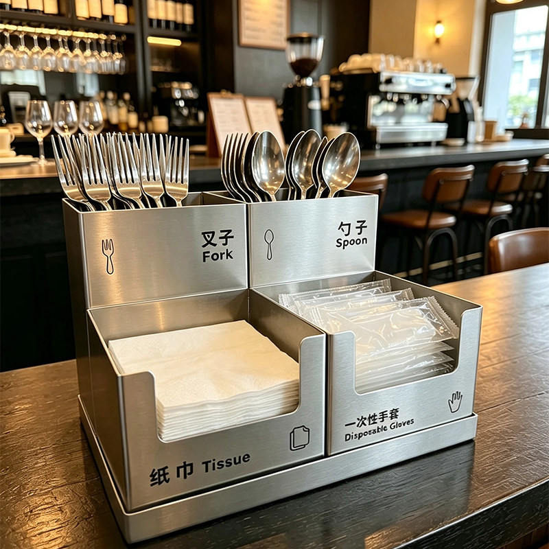餐饮店筷子吸管纸巾盒西餐厅刀叉盒牙线盒一次性手套杯套盒多款式