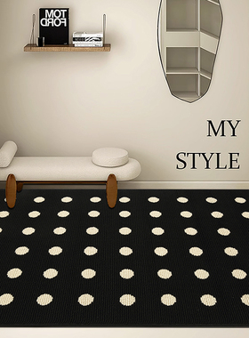 法式入户门地垫门内进门复古垫子家用防滑黑色脚垫高级感门口门垫