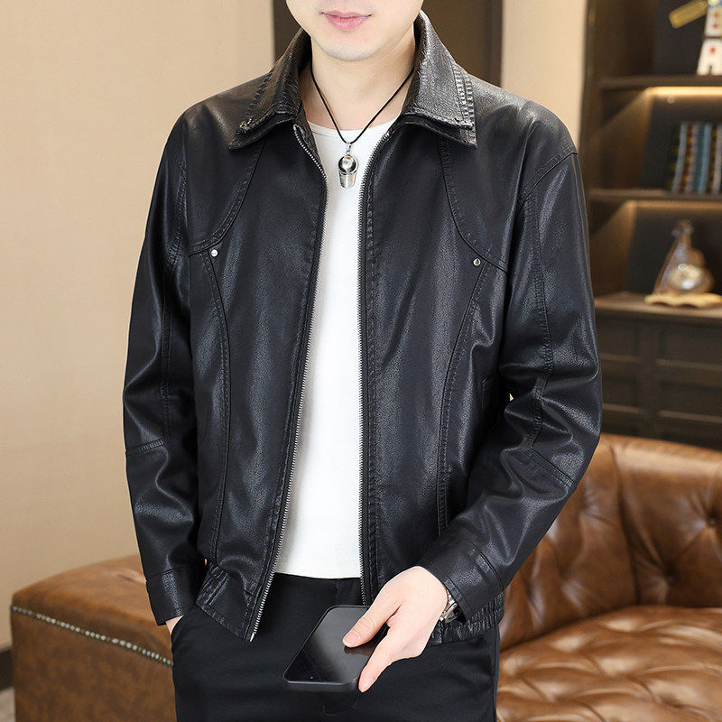 2026年春款高档新款皮衣外套PU男士保暖皮夹克休闲高级机车皮衣