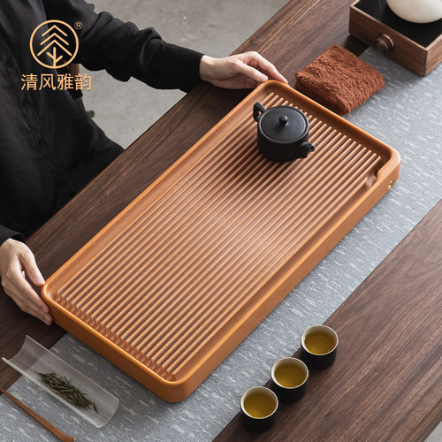 土豪金窄边电木新中式干泡茶盘
