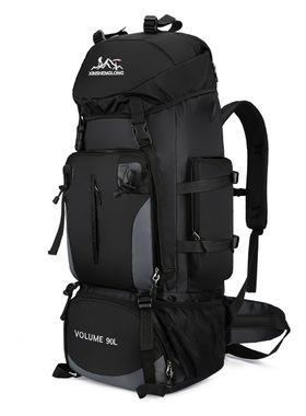 90L跨境新款户外登山包多功能徒步穿越露营背包时尚旅行双肩包