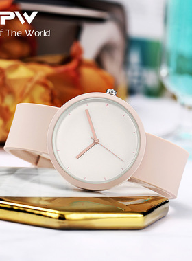 tpw女士手表时尚创意简约个性防水石英表女表硅胶带腕表