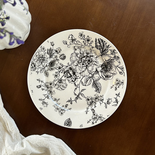 法式复古蓝色碎花陶瓷咖啡杯碟拿铁拉花杯下午茶杯子ins小众礼物