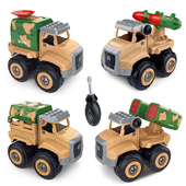 儿童玩具车 拼装 螺母拆装 车模型工程消防益智DIY拧螺丝可拆卸组装