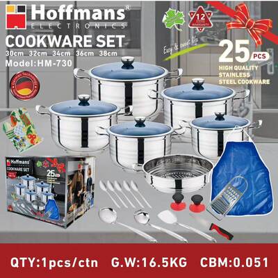 Hoffmans 套装锅 730 Cookware set  25pcs   (1pcs/ctn 0.051cbm