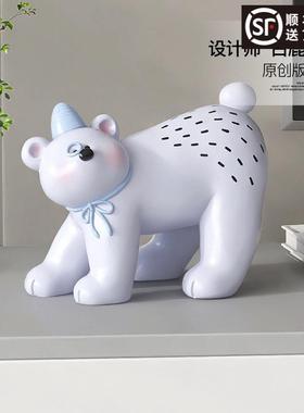 治愈系小熊客厅摆件玄关酒柜家居装饰品卧室儿童房新年乔迁礼物