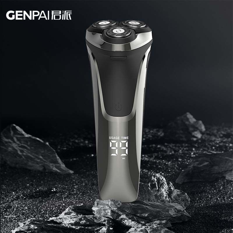 375电动剃须刀浮动4D三刀头刮胡刀全身水洗男士充电式胡须刀数显