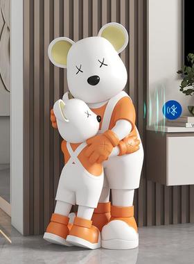 亲子熊摆件客厅电视柜沙发落地大型软装饰品网红乔迁新居礼品