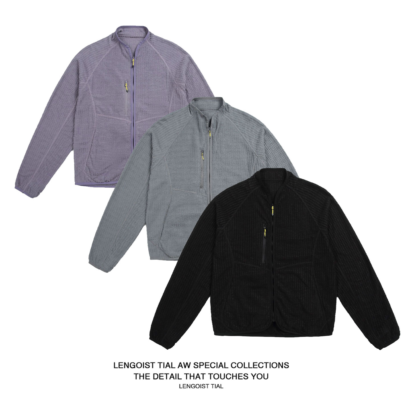 美国徕卡锁温方格绒轻量透气立领外套情侣款山系户外运动保暖