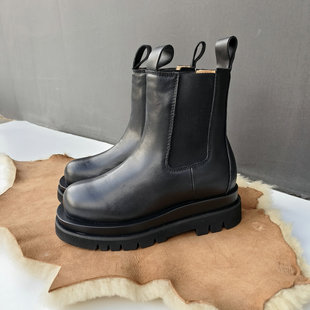 纯羊毛皮毛一体雪地靴女士中高筒切尔西靴保暖靴加厚加绒防水厚底