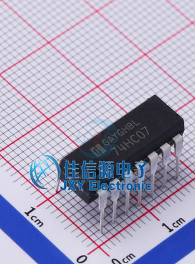 缓冲器/驱动器    74HC07N  HGSEMI(华冠)  DIP-14
